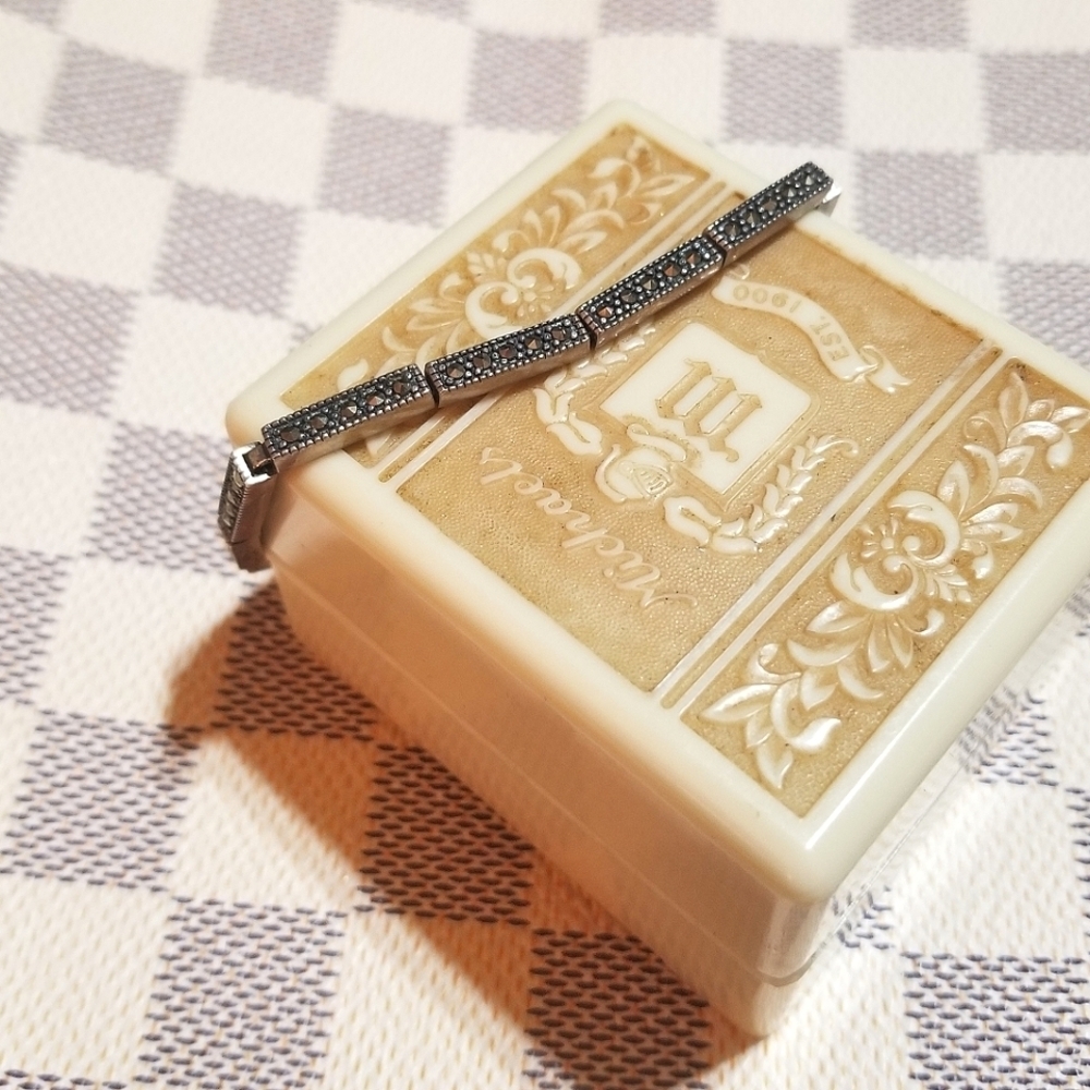 Art Deco Marcasite Sterling Silver Bracelet - Picture 2 of 7